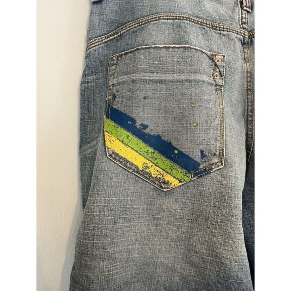 Vintage Rocawear‎ Blue Denim Shorts Mens Size 40 Y2K Baggy Embroidered Oversized - Picture 7 of 13